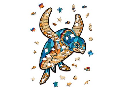 Dřevěné puzzle — želva