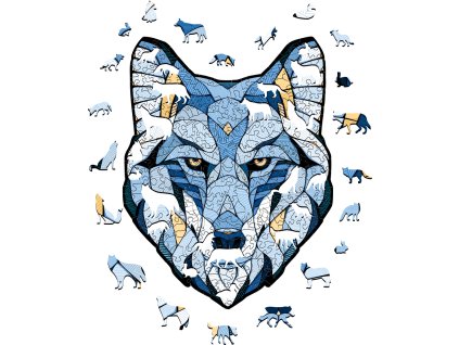 Dřevěné puzzle — vlk