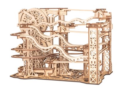 Dřevěná 3D stavebnice — kuličková dráha