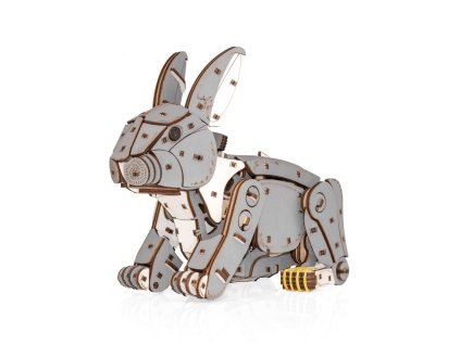 Dřevěná 3D stavebnice — králík šedý
