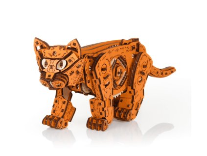 Dřevěná 3D stavebnice — kočka zrzavá