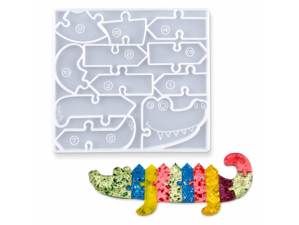 Silikonová forma – puzzle krokodýl