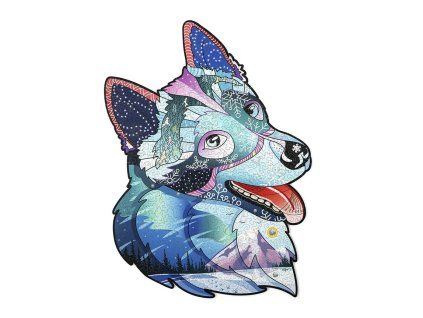 Dřevěné puzzle — Husky