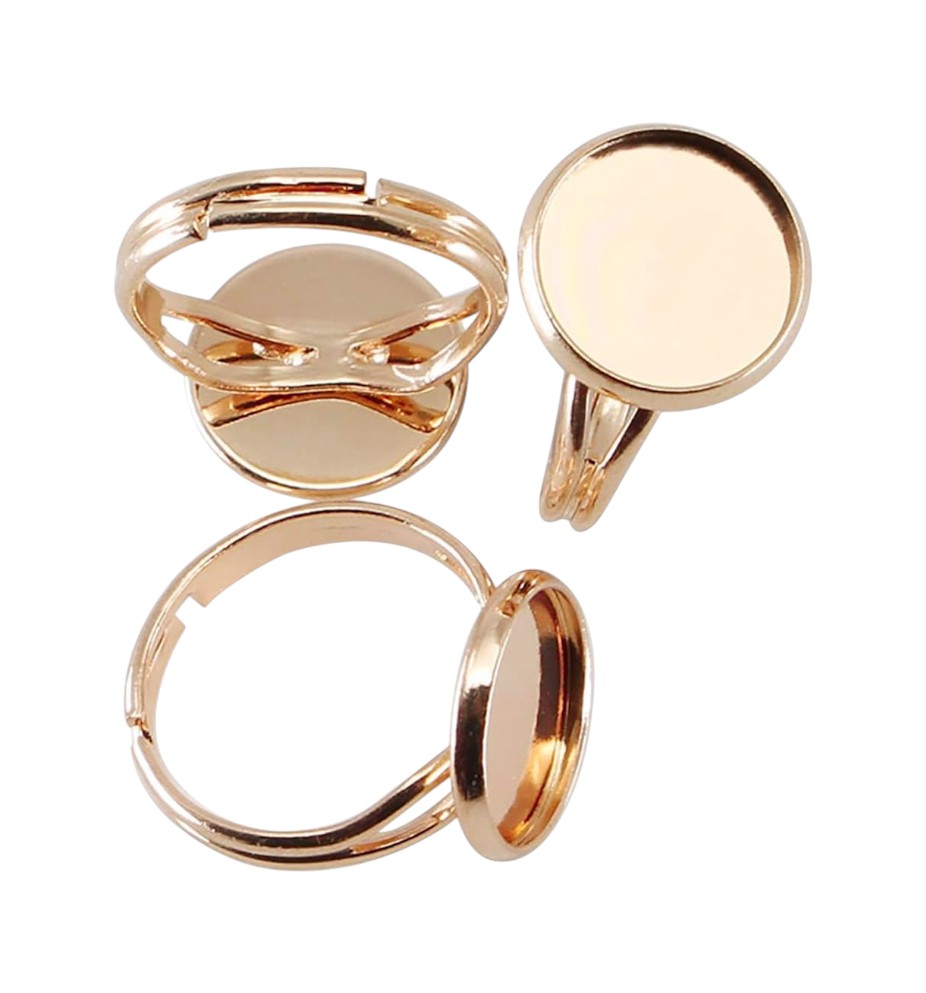 Kovové lůžko na prstýnek zlaté Průměr: 18 mm