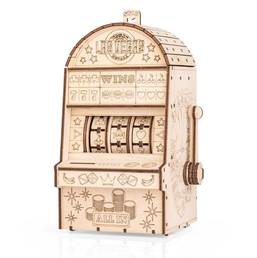 Dřevěná 3D stavebnice — herní automat