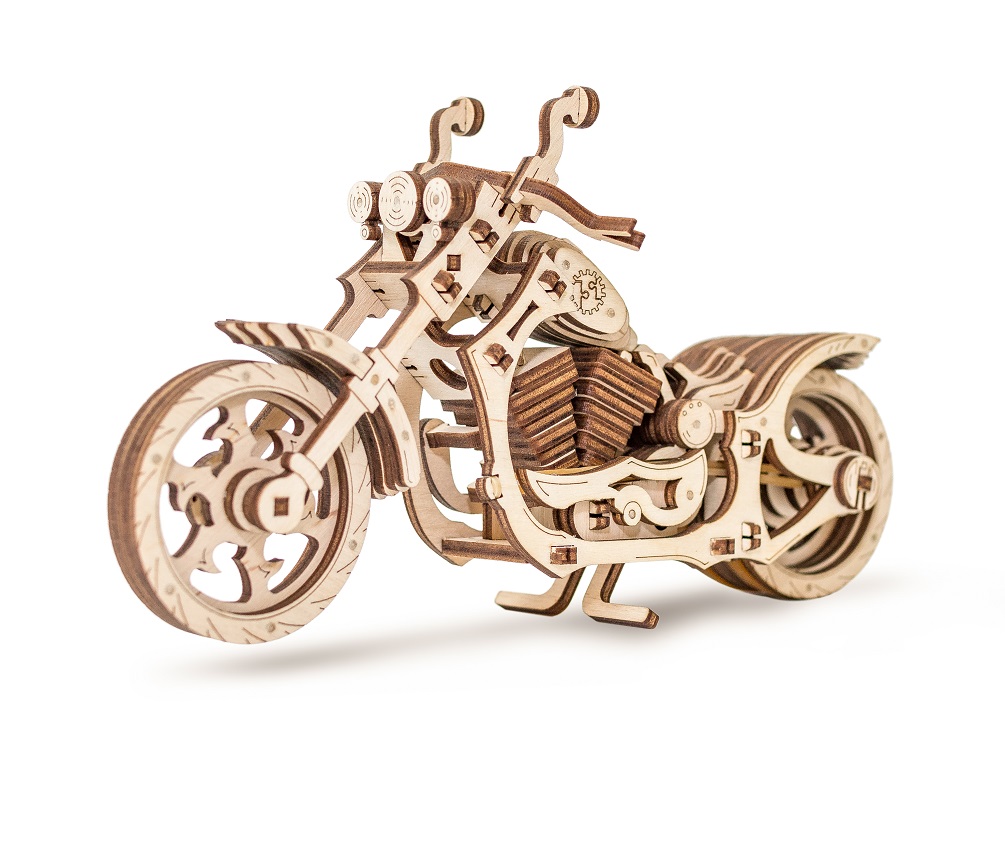 Dřevěná 3D stavebnice — motorka Cruiser