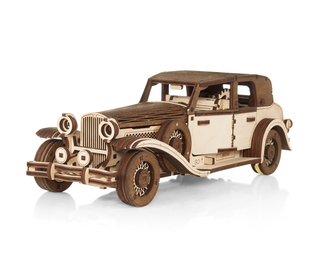 Dřevěná 3D stavebnice — retro auto Ferdinand