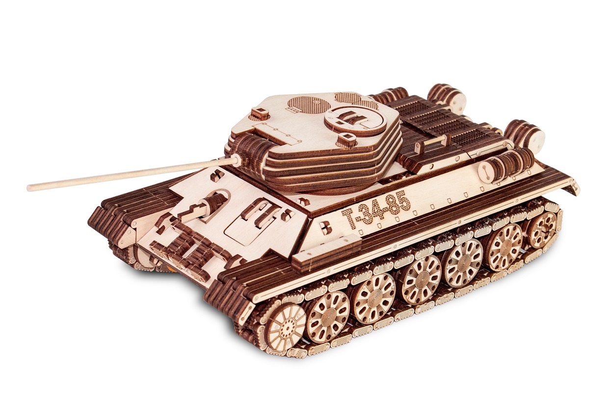 Dřevěná 3D stavebnice — Tank T-34-85