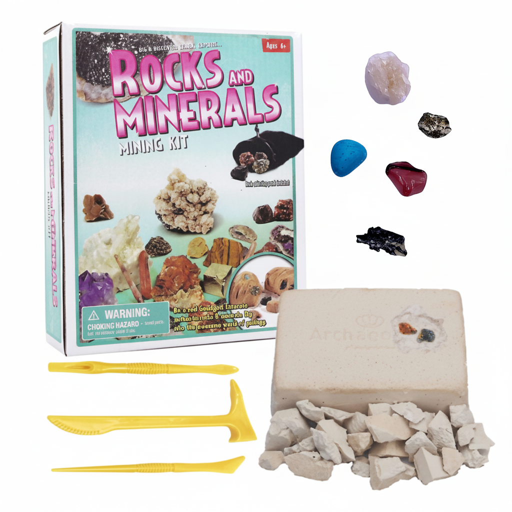 Archeologická sada pro děti — horniny a minerály