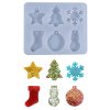Silikonová forma na epoxidovou pryskyřici - sada vánočních ozdob