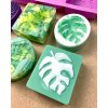 Silicone mold for making soap with a leaf pattern