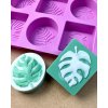 Silicone mold for making soap with a leaf pattern