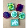 Silicone mold for making soap with a leaf pattern