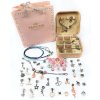 Sada na výrobu šperků se šperkovnicí – růžové korálky