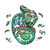 Dřevěné puzzle — chameleon
