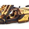 Dřevěná 3D stavebnice —  závodní auto žluté