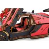 Dřevěná 3D stavebnice —  závodní auto červené