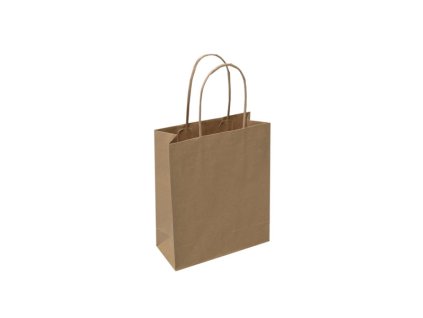 Papierová taška 180x80x220 /100g hnedá s krúteným uchom 25ks/bal