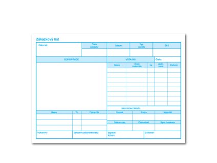 Zákazkový list A5 – samoprepis – 100 listov