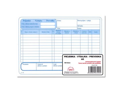 Príjemka – výdajka – prevodka A5, samoprepis – 100 listov