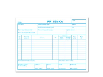 Príjemka A5 – samoprepis – 100 listov