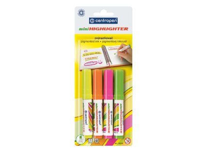 Zvýrazňovač CENTROPEN 8052 Highlighter 1-4,6mm - (Bal=4ks) Mix Farieb