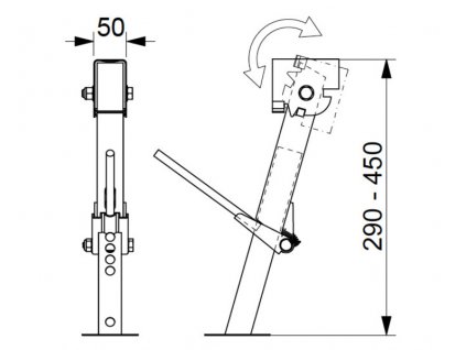 Podpěrný zvedák pro vozidla 1 pár 29-45 cm