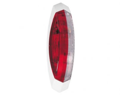 Obrysové svítidlo červená/bílá, levá bílá základní deska, 122,2x39,2x28,6 mm