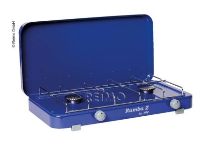 Plynový vařič Rumba s piezoelektrickým zapalováním 2fl. modrý, 50mbar