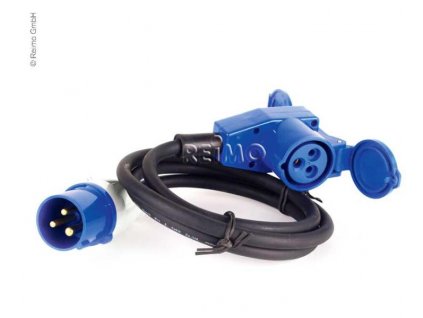 CEE připojovací adaptérový kabel s CEE zástrčkou a úhlovou spojkou. 25 m - 3 x 2,5 mm²