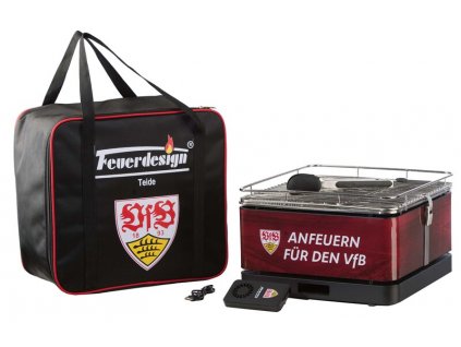 Stolní gril na dřevěné uhlí Feuerdesign TEIDE VfB Stuttgart Edition