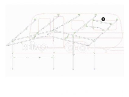 Napínací tyč/střešní nosná tyč hliníková 160-260 cm, 3-dílná