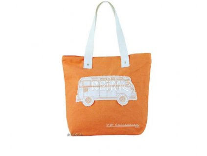 Plátěná nákupní taška VW Collection oranžová, 40 x 35 x 10 cm