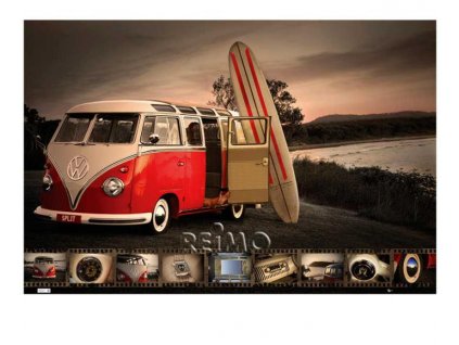 20 Maxi plakáty VW Collection: VW Bus Surfboard