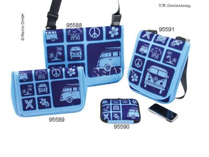 VW Collection taška přes rameno malá, vysoká, modrá, neopren, 28x23x6cm
