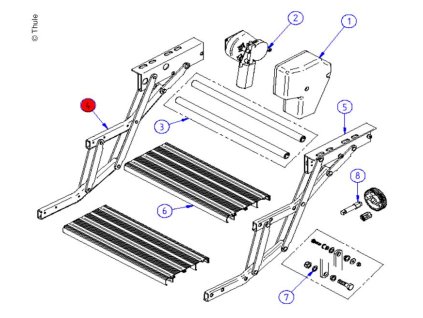 Nůžkový systém pro Thule Double Step 12V, levá strana