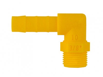 Šroubovací spojka 90° pro 10mm hadici 3/8''
