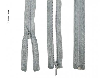 Zip 50 cm, dělitelný, odnímatelný, světle šedý, plastový