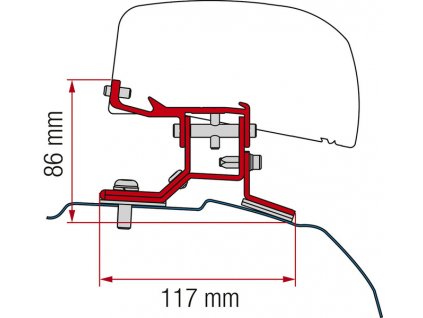 Adaptér pro střešní markýzu F40van Ford Transit Custom krátký rozvor