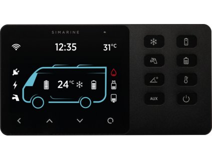 Řídicí systém karavanu s monitorovacím/spínacím systémem až pro 10 jednotek
