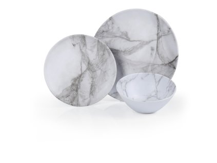 Sada melaminového nádobí Camp4 MARBLE pro 2 osoby