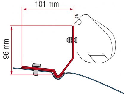 Adaptér FIAMMA pro F35, VW Caddy Maxi, tmavě černý