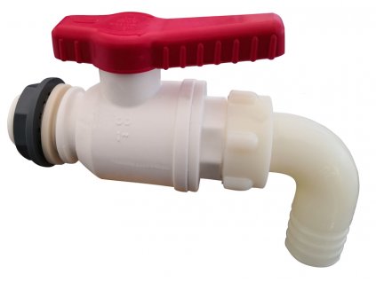 Průtokový kohout 3/4" plastový včetně příruby, balený SB, 25 mm