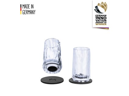 Sklenička na panáka 40 ml + podšálek, 2 kusy