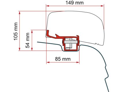 Montážní adaptér F40van pro VW T5/T6 H1 / L1 bez C lišty