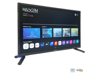 Televize MASCOM MC22TFW10, WebOS, DVB-T2/S2, Wifi, 12V DC. Travel TV