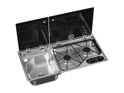 Kombinace varné desky a dřezu CVC 1700G - dřez vlevo