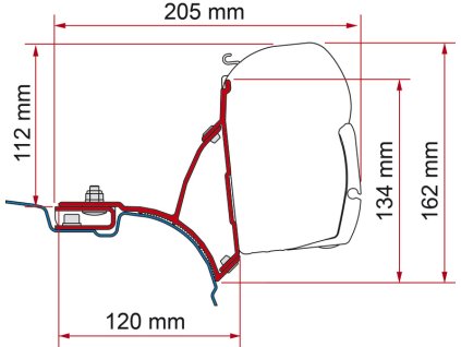 Adaptér Fiamma F45 pro VW T5/T6 Transporter/Multivan - černý