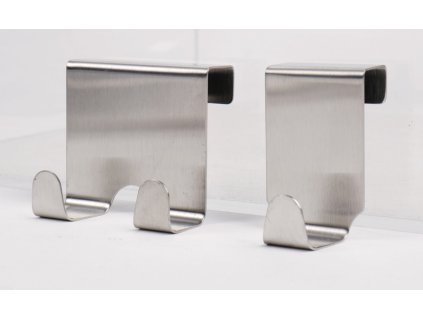 Sada 3 stříbrných háčků CAMP4, k zavěšení na dveře, okna karavanu