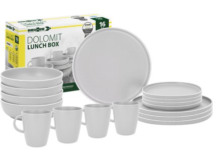 Sada melaminového nádobí Brunner DOLOMIT WHITE 16dílná, pro 4 osoby